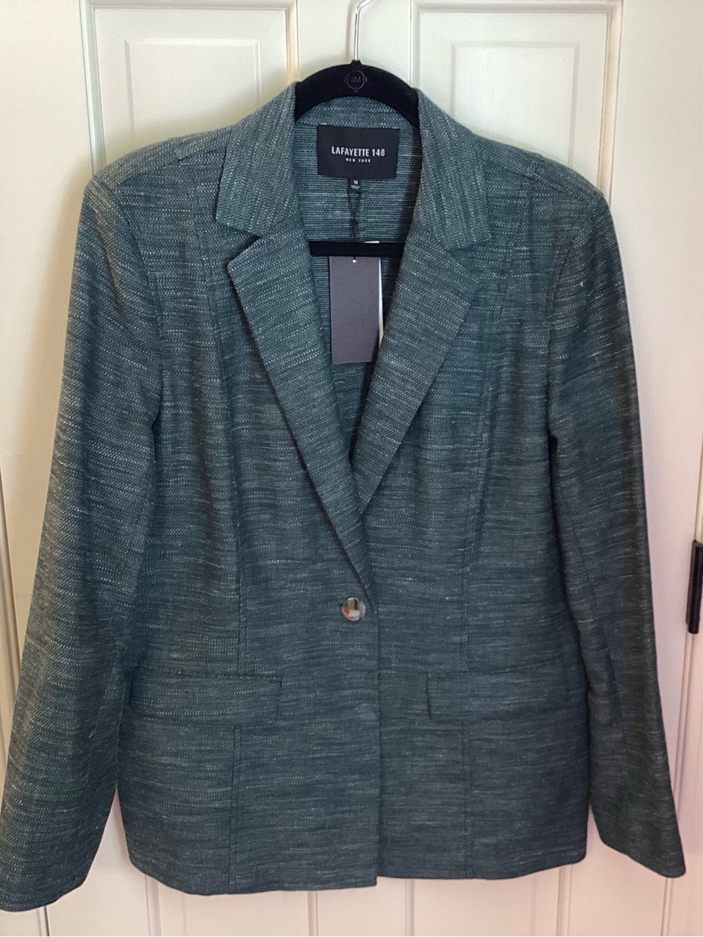 Lafayette 148 New York Empress teal blazer, Size 12